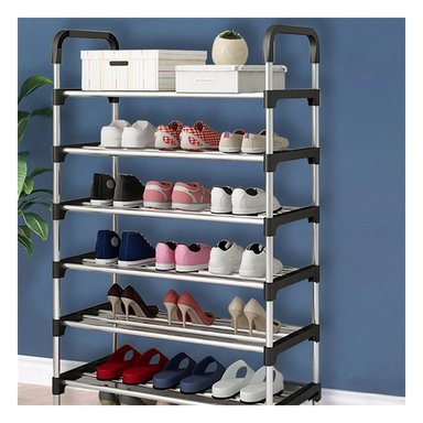 PACK2 ZAPATERO VERTICAL MULTI NIVEL PARA MANTENER CALZADO ORGANIZADO NEGRO - 2