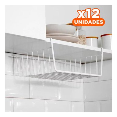 PACK12 MODULO COLGANTE METALICO BLANCO 29X20X27CM PARA GUARDADO PRACTICO