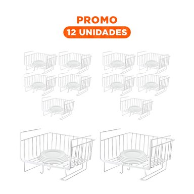 PACK12 TORRE DE ALAMBRE 28,5X20X27 CM BLANCO CON SOPORTE ESTABLE Y+REGALO STICKER