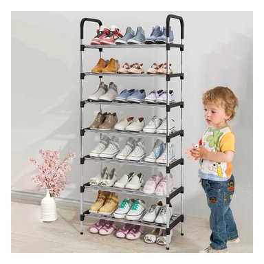 PACK4 ORGANIZADOR VERTICAL 7 NIVELES PARA MANTENER ZAPATOS EN ORDEN NEGRO Y+REGALO STICKER - 5