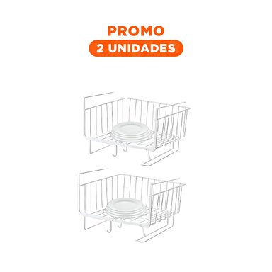 PACK2 ARTICULO DE MENAJE 28,5X20X27 CM BLANCO CON SUPERFICIE FIRME DE APOYO