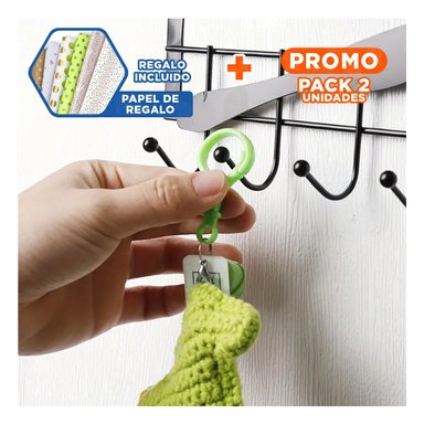 PACK2 EQUIPO DE GANCHO 45X10 CM NEGRO DE ESTILO ACTIVO EN SU VIVIENDA REAL Y+PAPEL REGALO