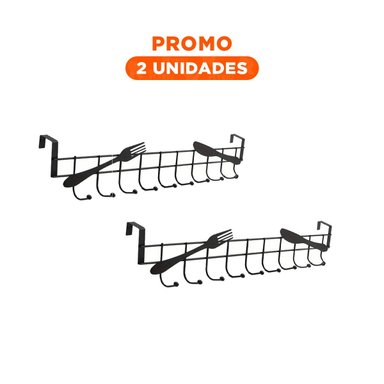 PACK2 EQUIPO DE GANCHO 45X10 CM NEGRO CON SUPERFICIE FIRME DE APOYO REAL