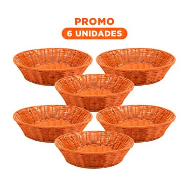 PACK6 ESTILO CIRCULAR DE PLASTICO TEJIDO PARA ORGANIZACION DEL HOGAR