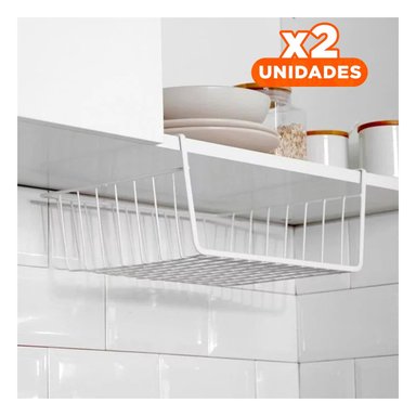 PACK2 ESTRUCTURA ORGANIZADORA METALICA BLANCO 29X20X27CM RESISTENTE Y VERSATIL Y+REGALO STICKER