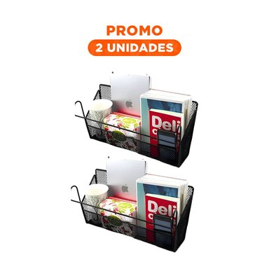 PACK2 EQUIPO AUXILIAR 26X8X13 CM DE NEGRO CON SUPERFICIE FIRME DE APOYO REAL