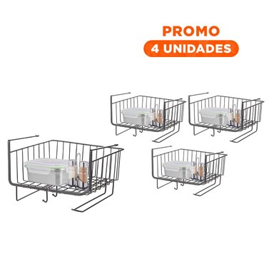 PACK4 EQUIPO AUXILIAR 28,5X20X27 CM NEGRO CON BASE DE SEGURIDAD Y+REGALO STICKER