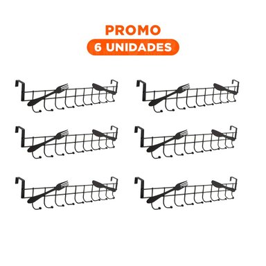 PACK6 MUEBLE AUXILIAR 45X10 CM NEGRO DE ALTA RESISTENCIA PARA SU DESPENSA