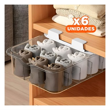 PACK6 EQUIPO DE GUARDADO GRIS TRANSPARENTE CON BASE DE SEGURIDAD DE CARGA Y+REGALO STICKER