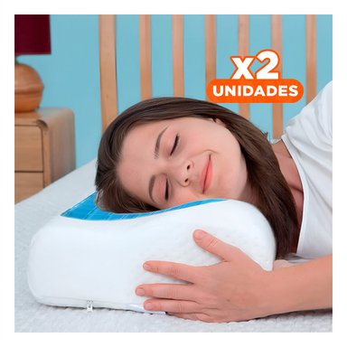 PACK2 ESTILO CERVICAL ORTOPEDICO CON GEL PARA APOYO NOCTURNO Y BIENESTAR Y+REGALO STICKER