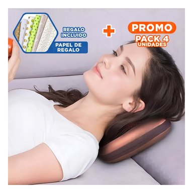 PACK4 ALMOHADA MASAJEADORA ELECTRICA PARA ESPALDA Y CERVICAL Y+PAPEL REGALO