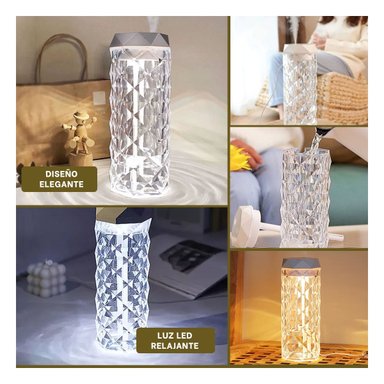 PACK2 SISTEMA AMBIENTAL HUMIDIFICADOR INTELIGENTE 1L CRISTAL LUZ LED HOGAR Y+PAPEL REGALO - 3