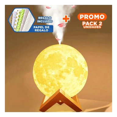 PACK2 NOCHE HUMIDIFICANTE CON ILUMINACION DE LUNA PARA HOGAR Y+PAPEL REGALO - 1