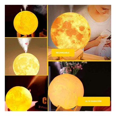 PACK2 NOCHE HUMIDIFICANTE CON ILUMINACION DE LUNA PARA HOGAR Y+PAPEL REGALO - 3