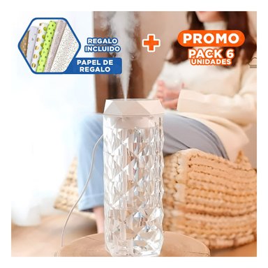 PACK12 UNIDAD AROMATICO HUMIDIFICADOR INTELIGENTE 1L CRISTAL CON LED SUAVE Y+PAPEL REGALO - 1