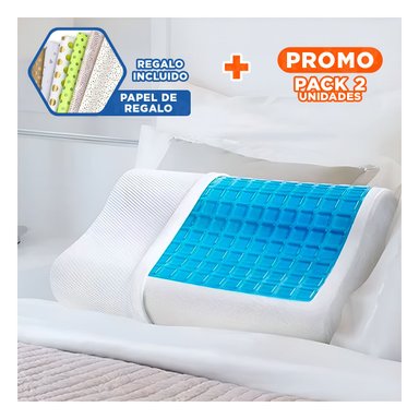 PACK2 LINEA CERVICAL ORTOPEDICA CON GEL PARA DORMIR MEJOR Y CUIDAR EL CUELLO Y+PAPEL REGALO