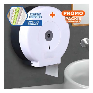 PACK6 SUMINISTRO DE PAPEL HIGIENICO JUMBO EN BLANCO Y NEGRO PARA ALTO CONSUMO Y+PAPEL REGALO