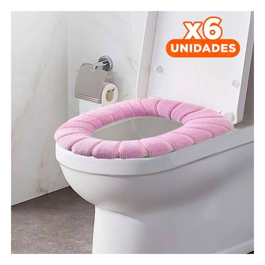 PACK6 BASE AFELPADA PARA INODORO SUAVE LAVABLE Y COMODA PARA USO DIARIO HOGAR Y+REGALO STICKER