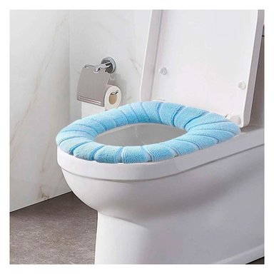 PACK2 COBERTOR TEXTIL PARA INODORO AFELPADO SUAVE Y CALIDO EN FRIO HOGAR - 2