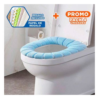 PACK4 ASIENTO ACOLCHADO PARA INODORO TEXTIL CONFORTABLE Y PRACTICO EXTRA Y+PAPEL REGALO