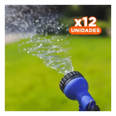 PACK12 EQUIPO JARDIN EXPANDIBLE DE 22 METROS AZUL PARA RIEGO COMODO