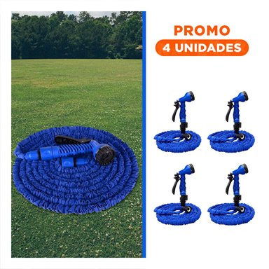 PACK4 IMPLEMENTO HOGAR EXPANDIBLE DE 22 METROS AZUL PARA RIEGO COMODO Y+REGALO STICKER