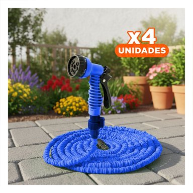 PACK4 LINEA EXPANDIBLE DE 60 METROS PRACTICA PARA RIEGO DE PLANTAS EN JARDIN HOGAR