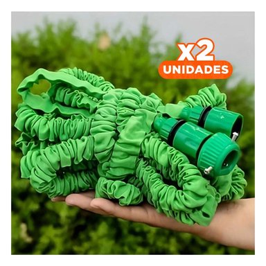 PACK2 EQUIPO ELÁSTICO PARA RIEGO DE JARDIN Y LIMPIEZA EXTERIOR DE LA CASA Y+REGALO STICKER