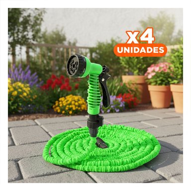 PACK4 EXTENSION DE AGUA EXPANDIBLE DE 60 METROS PARA JARDIN Y HOGAR VERDE