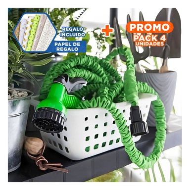 PACK4 ELEMENTO RETRACTIL PARA RIEGO PRACTICO Y LIMPIEZA DE SUPERFICIE EXTERIOR Y+PAPEL REGALO