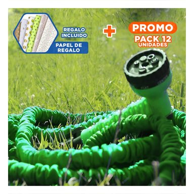 PACK12 FORMATO FLEXIBLE DE RIEGO DE 15 METROS PARA JARDÍN Y USO DIARIO Y+PAPEL REGALO