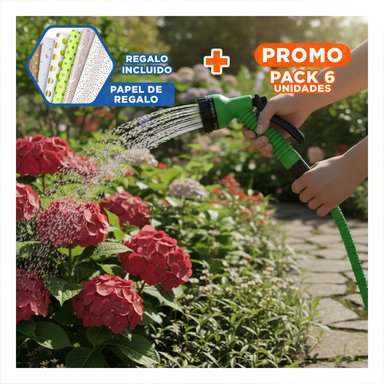 PACK6 EXTENSION DE AGUA EXPANDIBLE DE 60 METROS PORTATIL PARA USO EN HOGAR Y+PAPEL REGALO