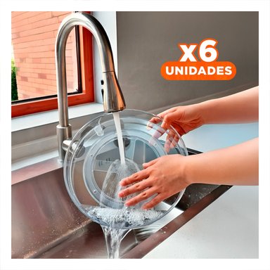 PACK6 SUPERFICIE GIRATORIA DE ALMACENAMIENTO 29X3.5CM COCINA TRANSPARENTE Y+REGALO STICKER