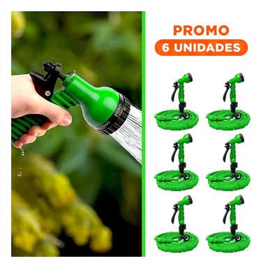 PACK6 SOPORTE EXPANDIBLE 22 METROS VERDE PARA JARDIN HOGAR FACIL USO
