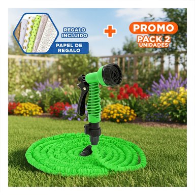PACK2 SISTEMA DE RIEGO EXPANDIBLE DE 60 METROS PRACTICO PARA PLANTAS EN JARDIN Y+PAPEL REGALO
