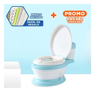 PACK2 HIGIENICO INODORO INFANTIL CELESTE PARA ENTRENAMIENTO PRACTICO EN HOGAR Y+PAPEL REGALO