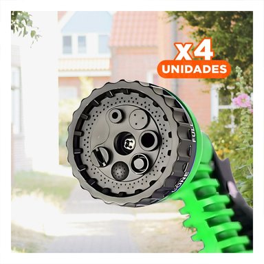 PACK4 CANAL EXPANDIBLE 22 METROS VERDE PARA JARDIN HOGAR RIEGO DIARIO