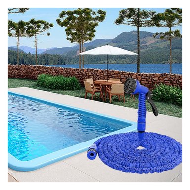 PACK6 ACCESORIO DE RIEGO EXPANDIBLE DE 60 METROS FLEXIBLE PARA EXTERIOR AZUL Y+PAPEL REGALO - 2