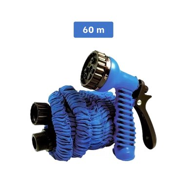 PACK6 ACCESORIO DE RIEGO EXPANDIBLE DE 60 METROS FLEXIBLE PARA EXTERIOR AZUL Y+PAPEL REGALO - 4