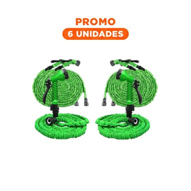 PACK6 ALTERNATIVA FLEXIBLE DE RIEGO DE 15 METROS PARA EL CUIDADO DEL JARDÍN
