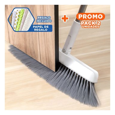 PACK2 ELEMENTO MAGICO CON RECOGEDOR PARA LIMPIEZA DIARIA DE CASA BLANCO ESTABLE Y+PAPEL REGALO - 1