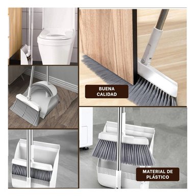 PACK2 ELEMENTO MAGICO CON RECOGEDOR PARA LIMPIEZA DIARIA DE CASA BLANCO ESTABLE Y+PAPEL REGALO - 3