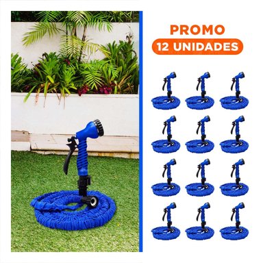 PACK12 ARTICULO JARDIN EXPANDIBLE DE 22 METROS AZUL PARA RIEGO DIARIO Y+REGALO STICKER