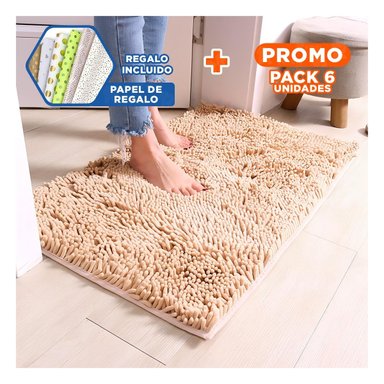 PACK6 COBIJA LIGERA MICROFIBRA 40X60CM CREMA FUNCIONAL Y SUAVE IDEAL PARA CASA Y+PAPEL REGALO - 1
