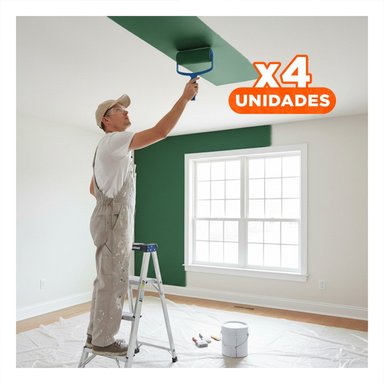 PACK4 RECUBRIDOR RODILLO PARA PINTAR SUPERFICIES GRANDES RESULTADO PAREJO AZUL NEGRO