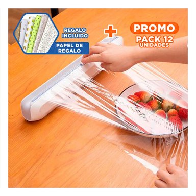 PACK12 UTENSILIO DISPENSADOR PARA FILM Y PAPEL ALUMINIO USO DIARIO Y+PAPEL REGALO