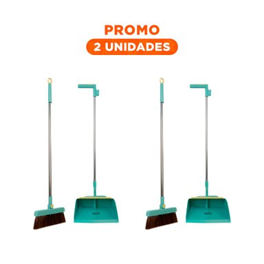 PACK2 SOLUCIONADOR CON RECOGEDOR VERDE PARA LIMPIEZA DEL HOGAR EN CASA - 1