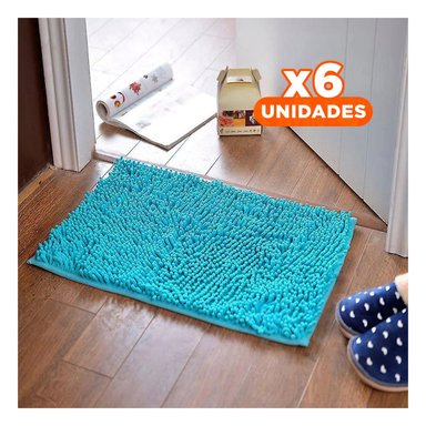 PACK6 COBIJA RECTANGULAR MICROFIBRA 40X60CM CELESTE PARA CASA USO DIARIO Y+REGALO STICKER