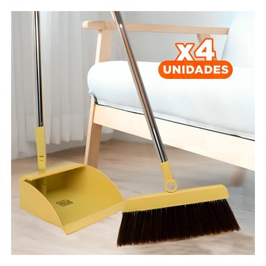 PACK4 UTENSILIO DE LIMPIEZA CON ESCOBA Y RECOGEDOR PRÁCTICO Y LIGERO - 1