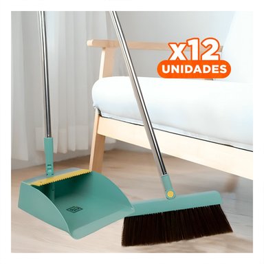 PACK12 PRODUCTO DOMESTICO CON RECOGEDOR VERDE PARA LIMPIEZA DEL HOGAR - 1